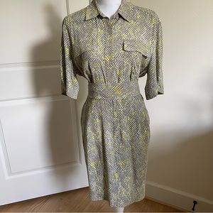 Equipment Femme Axelle Reptile Print Shirt Dress (Size 6)
